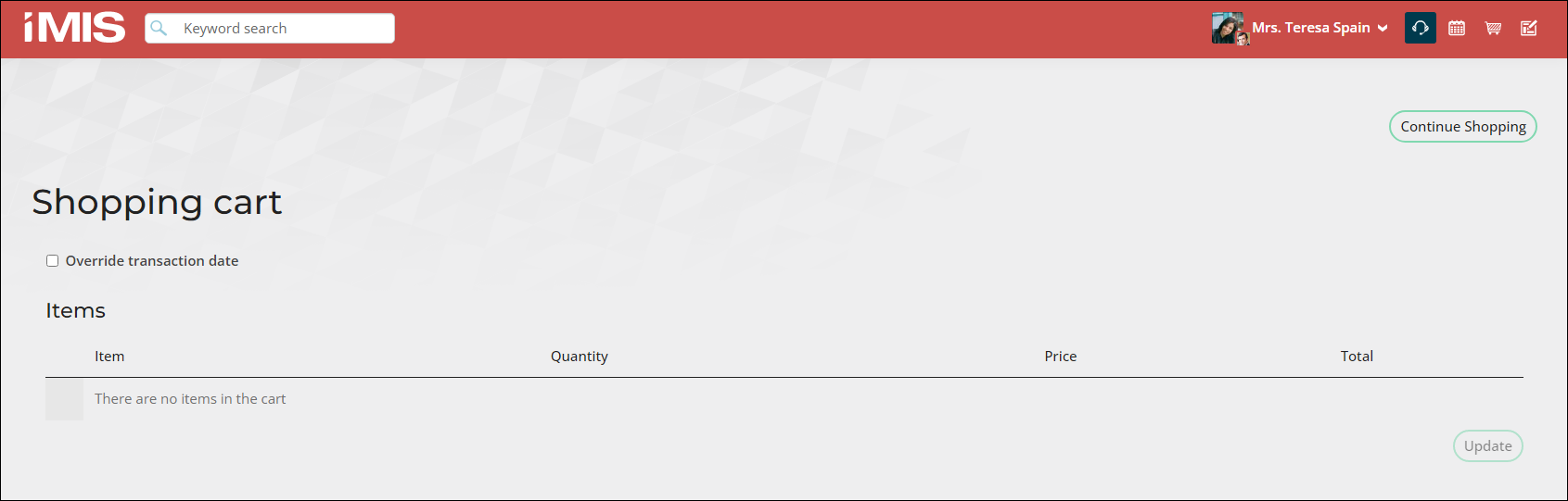 Cleared users cart